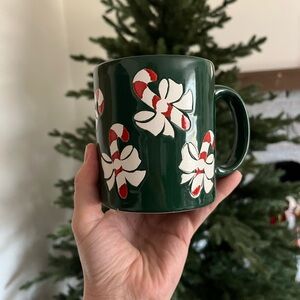 Vintage Festive Green Candy Cane Mug